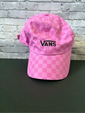 Vans Pink Checker Cap with Embroidered Logo